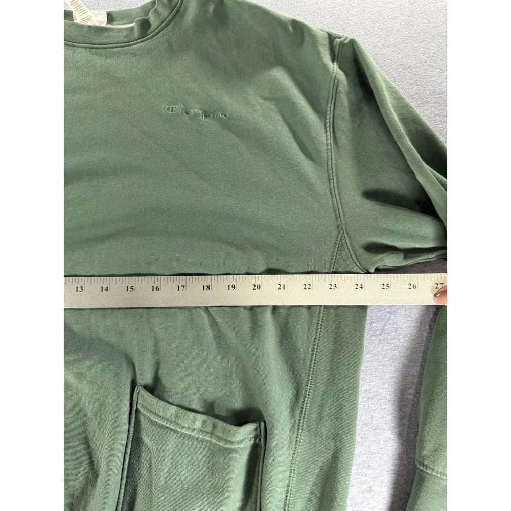 Champion Reverse Weave Sweatshirt Mens Medium Green Double Pocket Pullover